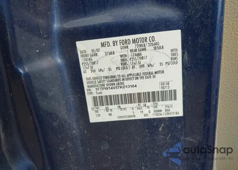 2007 Ford F-150 Fx4/Lariat/Xlt z USA, uszkodzony, nr VIN 1FTPW14V57KD13164